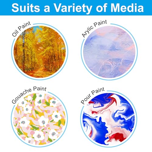 PATIKIL 6" 8" Round Wood Canvas Panels, 8pcs Unfinished Wood Plaque Disc Circle Board for Craft Projects, Art Painting, Carving, Engraving, DIY - size: 6"/8"