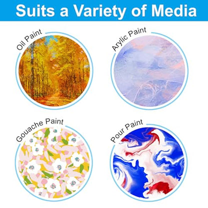 PATIKIL 8" 12" 16" Round Wood Canvas Panels, 6pcs Unfinished Wood Plaque Disc Circle Board for Craft Projects, Art Painting, Carving, Engraving, DIY - size: 8"/12"/16"