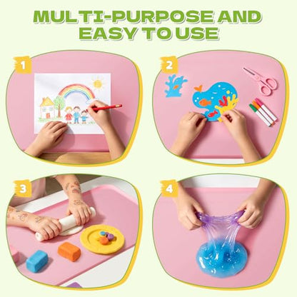 Silicone Art Mat for Crafts, 24"x16" Silicone Painting Mat to Keep Clean Protects Surfaces Perfectly for Crafts, Legos, Resin & Jewelry-Making, DIY Crafts Mat - color: Pink