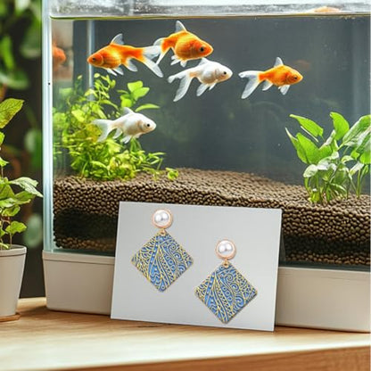 CHGCRAFT Ocean Wave Clay Texture Mat Bohemian Clay Modeling Pattern Pad Line Art Plant Texture Sheets for Polymer Clay Making Earrings Jewerly Tools, 4×2.6 inch - style: Ocean Wave