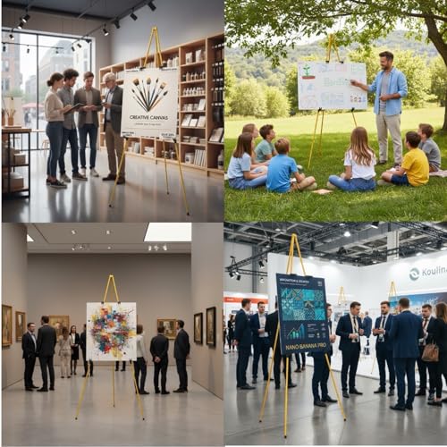 MXG 66" Adjustable Easel Stand for Painting, Sign Display | Portable & Foldable Metal Tripod Stand with Carrying Bag, for Canvas,Whiteboard,Wedding,& Gallery - color: yellow