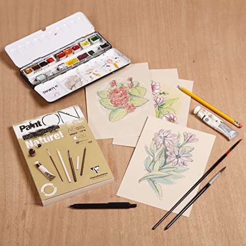 Clairefontaine Paint'On A5 Multi-Technique Naturel Pad, 250 g, 30 Sheets - color: Naturel, size: A5