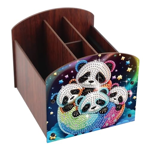 Diamond Painting Kit Storage Box, Panda 5D DIY Open Multi-Compartment Organiser Box, for storing desktop items, handmade creative gifts - color: Panda