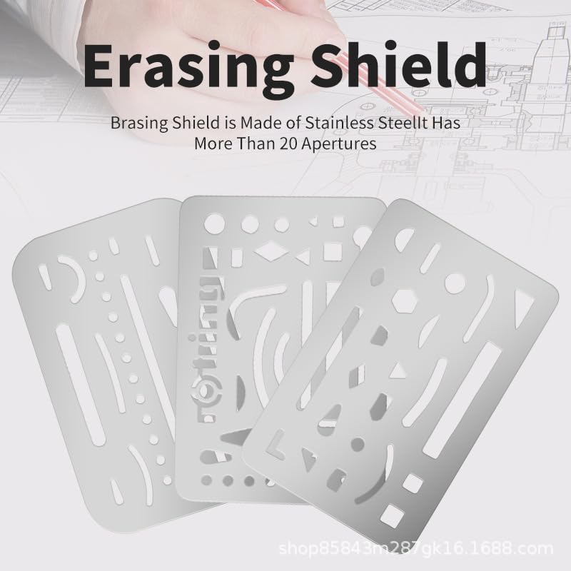 Eraser Shield for Drawing — Precision Erasing Shield Stencils for Art, Drafting & Technical Drawing 4-Pack