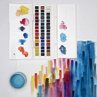 Winsor & Newton Cotman Watercolor Paint Set, Studio Set, 45 Half Pan w/ Brush - style: 45 Half Pan Studio Set