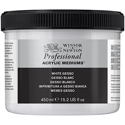 Winsor & Newton Professional Acrylic Medium, White Gesso, 450ml (15.2-oz) - color: White Gesso, style: 450ml (15.2-oz)