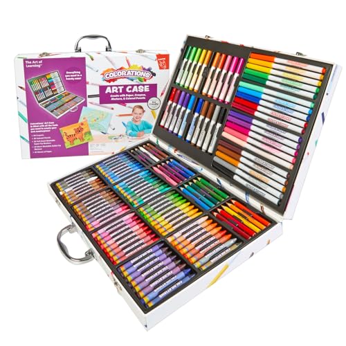 Colorations - Creative Artist Case - 150 pcs - Markers, Crayons, Colored Pencils, Paper, Art Set for Kids, Coloring Kit, Washable