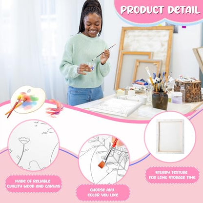Sherr 75 Pcs 15 Set Sceneries Pre Drawn Canvas Kit for Painting Craft Sip and Paint Kit for Adults Summer Pre Printed Canvas Painting Favor for Virtual DIY Birthday Gifts Adult's Date Party - style: Sceneries