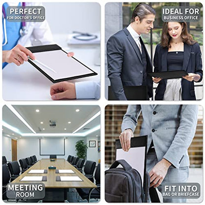 Leather Clipboard, Black Clipboards A4 Letter Size Clip Board for Nurses, GORESE Clip Board for Classroom, Smooth Writing Low Magnetic Profile Clip Boards for Kids Women Office Work 9" x 12.5" - style: A4-Black-A042