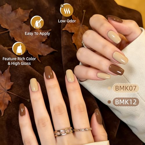 JODSONE Gel Nail Polish Set 32 Colors Nude Brown Gel Polish Set for Salon at Home DIY Nail Art - color: B31