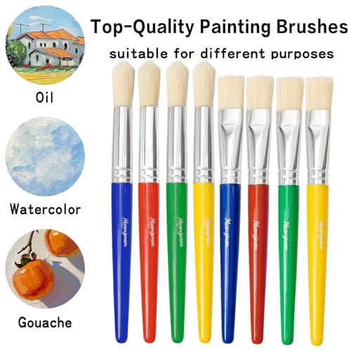 Kids Paint Brushes Set, 16 Pack Non-Toxic Washable Tempera Brushes for Children Ages 3-8, Perfect for Preschool Art & Acrylic Painting - size: 16PCS