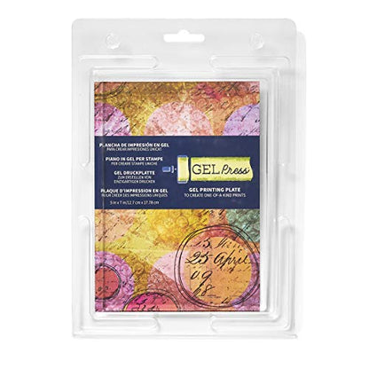 Gel Press Monoprinting Print Plate - 5” X 7” Gel Plate - Printmaking Supplies - Reusable Gel Printing Plate for Press Art for Card Making, Scrapbooking, Journaling, Arts and Crafts, Home Decor - size: 5" x 7"
