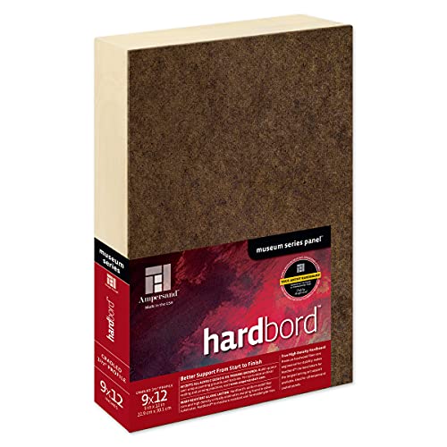 Ampersand Art Supply Hardboard Wood Painting Panel: Museum Series Hardbord, 9" x 12", 1-1/2 Inch Cradled Profile - color: 1-1/2 Inch Cradled Profile, size: 9" x 12"