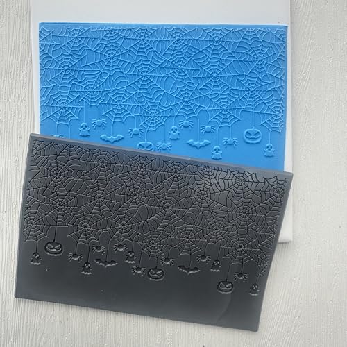 Halloween Polymer Clay Texture Sheets Mats for Polymer Clay Earrings Making Spider Web Texture Impressions DIY Tools for Pottery Earrings Jewelry Making DIY Craft Supply