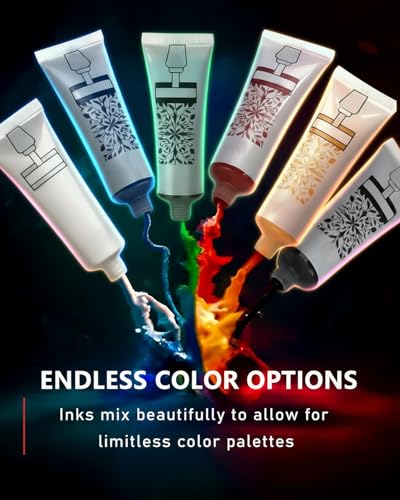 Linocut Tools Block Printing Kit: Deluxe Stamp Carving Printmaking Kit Supplies with Inks, Rubber Blocks, Linoleum Cutters, Brayer, Tracing Papers for Beginners DIY Hobby Gift - color: Multicolor(6 Color Version)