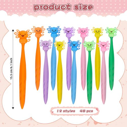 48 Pcs Cute Axolotl Bobblehead Eraser for Pencils Kawaii Erasers Cute School Supplies Fun Cartoon Erasers Back to School Supplies Birthday Classroom Gifts - style: Axolotl