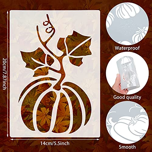 Clabby 5 Sheets Fall Thanksgiving Stencils for Painting on Wood Large Pumpkin Reusable Stencils Fall Art Painting Template for Windows Wall DIY Crafts Decorations(7.9 x 5.5 Inch) - size: 7.9 x 5.5 Inch