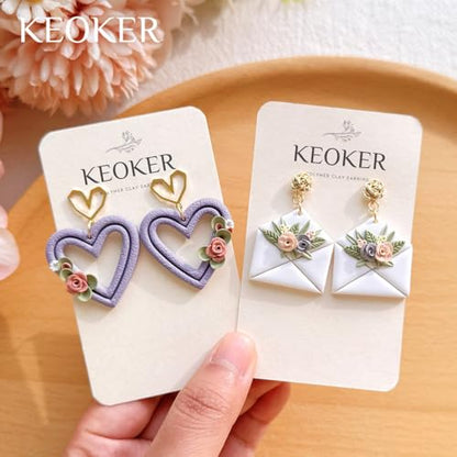 Keoker Valentines Day Polymer Clay Cutters, 10 Shapes, for Earrings Making, Small, Unique, Holidays, Adult - color: earring clay cutters 2