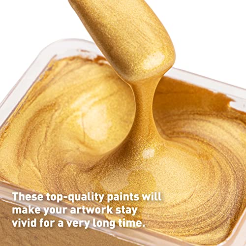 HIMI Metallic Gouache Paints Set, 18 Colors, 30g, 18 US fl oz, Non Toxic Paint for Canvas and Paper, Art Supplies for Professionals, Students