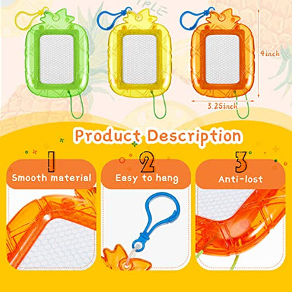 Outus 24 Pcs Mini Magnetic Drawing Boards Goodie Bags Stuffers for Kids Backpack Keychain Clip Drawing Board Erasable Sketch and Painting Pad for Classroom Rewards Party Favors (Pineapple) - style: Pineapple