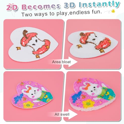 Meetory Magic 3D Foam Texture Painting Kit, Including 18 Pcs Foam Texture Paper, 12 Acrylic Paint Markers, 3 Watercolor Brush Pens(L,M,S),18 Bead Chains and 8 Pre-Designed Sticker Line Drawings