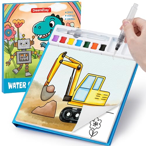 DreamCosy Paint with Water Coloring Books for Toddles, Water Painting Kit with Brush, Mess-Free Arts Crafts, Drawing Activities, Toy Gift for Boys Girls, Preschool, Homeschool - size: 1 Pack（Blue）