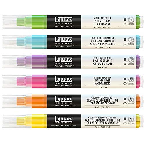 Liquitex Professional Paint Marker Set, 6 Piece, Vibrants - style: Vibrant Fine 6 Set