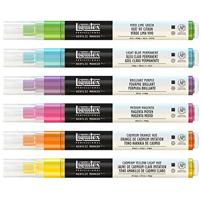 Liquitex Professional Paint Marker Set, 6 Piece, Vibrants - style: Vibrant Fine 6 Set