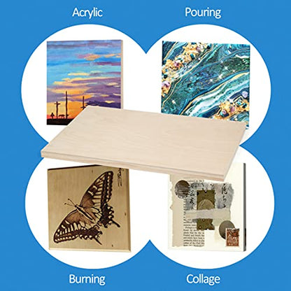Falling in Art Unfinished Birch Wood Panels Kit for Painting, Wooden Canvas 2 Pack of 20 x28 Studio 1" Deep, Cradle Boards for Pouring, Art, Crafts, Burning and More - size: 20*28 2-pack