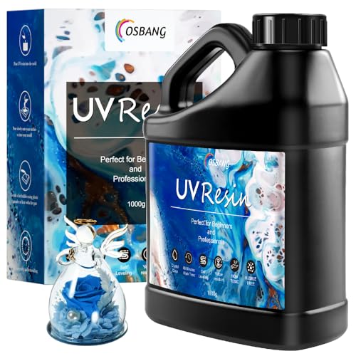 1000g UV Resin, Crystal Clear for Beginners and Professionals, UV Resin Hard Type Kit for Jewelry Making, Earrings, DIY Craft - size: 1000g