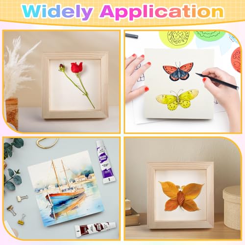 10 Pack Unfinished Wood Canvas, 5 x 5 inch Wood Panel Boards, DIY Arts Crafts Wooden Canvas Boards, Square Wooden Panels Blank Board for Painting Pouring Art Projects