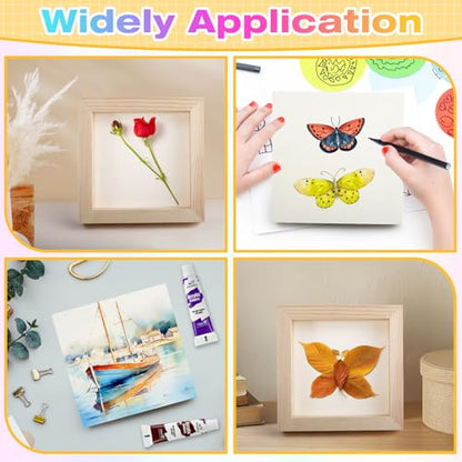 10 Pack Unfinished Wood Canvas, 5 x 5 inch Wood Panel Boards, DIY Arts Crafts Wooden Canvas Boards, Square Wooden Panels Blank Board for Painting Pouring Art Projects