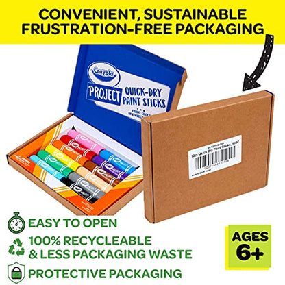 Crayola Quick Dry Paint Sticks, Amazon Exclusive Colors, Paint Set for Kids, 12 Count - size: 1 Count (Pack of 12)