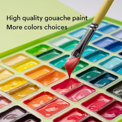 HIMI GoPack Gouache Paint Set – 72 Vibrant Colors with Palette, 3 Brushes, Foldable Bucket, Gouache Pad, Painting Knife & Felt Bag.Gift for Adults, Beginners & Professional Artists（GoPack Set） - color: 72 colors set