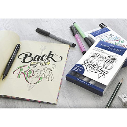 Faber-Castell Pitt Artist Pen Hand Lettering For Beginners Set - Hand Lettering 101 with 7 Pitt Lettering Pens - style: Hand Lettering Starter Set (7 Assorted Nibs)