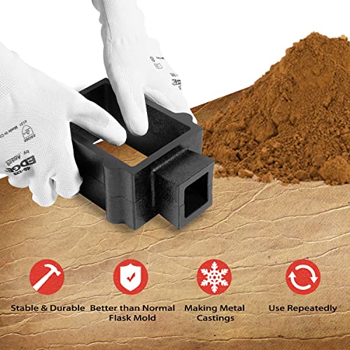 2-Part Cast Iron Flask Mold Frame for Sand Casting Jewelry Metal Casting Making Tool