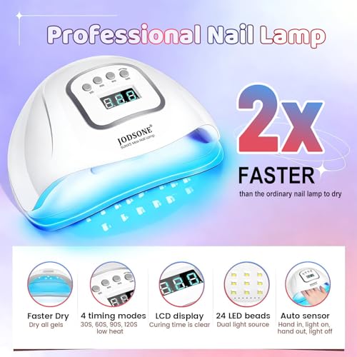 JODSONE 36Pcs Gel Nail Polish Kit with U V Light Crystal Transparent Classic Color 4 Functional Gel for All Seasons - color: 32COLOOR-KIT