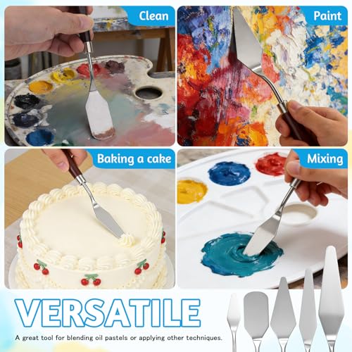 15 PCS Palette Knife Set, Plastic Textured Art Supplies Kit, 5 Pcs Stainless Steel Palette Knives, Clay Scraper Set for Drawing Artists, Acrylic Painting, DIY Crafts (15 PCS) - color: 15 Pcs