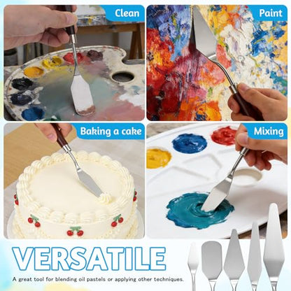 15 PCS Palette Knife Set, Plastic Textured Art Supplies Kit, 5 Pcs Stainless Steel Palette Knives, Clay Scraper Set for Drawing Artists, Acrylic Painting, DIY Crafts (15 PCS) - color: 15 Pcs