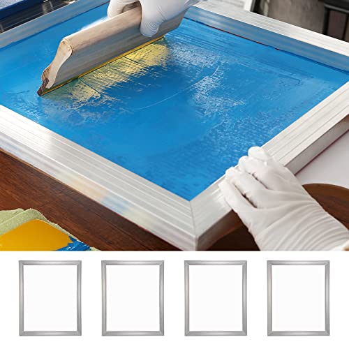 VEVOR Screen Printing Kit, 4 Pieces Aluminum Silk Screen Printing Frames, 20x24inch Silk Screen Printing Frame with 355 Count Mesh, High Tension Nylon Mesh and Sealing Tape for T-Shirts DIY Printing - size: 20x24inch-4