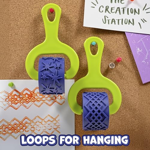 READY 2 LEARN Paint & Dough Explorers | 4 Patterns | Set 2 | Imagine Colors | Playdough Accessories | Paint Stamps and Clay Tools for Kids