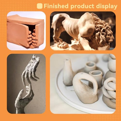 Pottery Tools Kit, Clay Tools Set, Ceramic Tool Kit, Pottery Tools and Supplies with Clay Cutting, Modeling, Trimming Tools for Smoothing, Cleaning, Carving - color: Red
