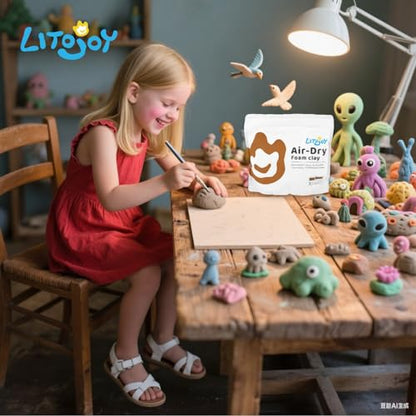 Light Brown Air Dry Foam Clay - 3.5 OZ (0.22 LB) 100 Grams -Modeling, Soft, Light Weight, for School Supply, Art Projects,Christmas Deco,Cosplay Props, Slime Supply, Flower Mirror (Soil Brown) - color: Light Brown