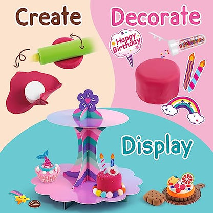 Drama Planet Mini Dessert Clay Kit for Kids, Make & Display Clay Treats | Air Dry Clay, Create & Display Clay Creations, Art Activities, Great Gifts for Girls