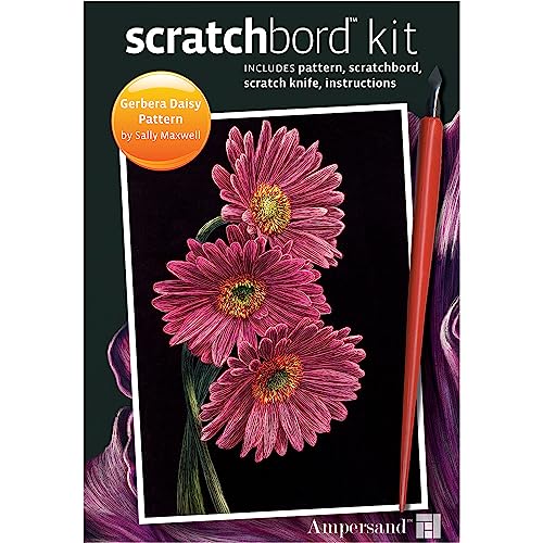 Ampersand Art Supply Scratchbord | Gerber Daisy | 5’’ x 7’’ | Professional Scratchboard Art Panel | for Scratchboard Drawing, Illustration & Mixed Media - style: Gerber Daisy