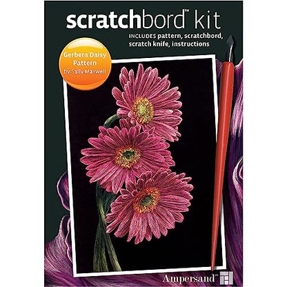 Ampersand Art Supply Scratchbord | Gerber Daisy | 5’’ x 7’’ | Professional Scratchboard Art Panel | for Scratchboard Drawing, Illustration & Mixed Media - style: Gerber Daisy