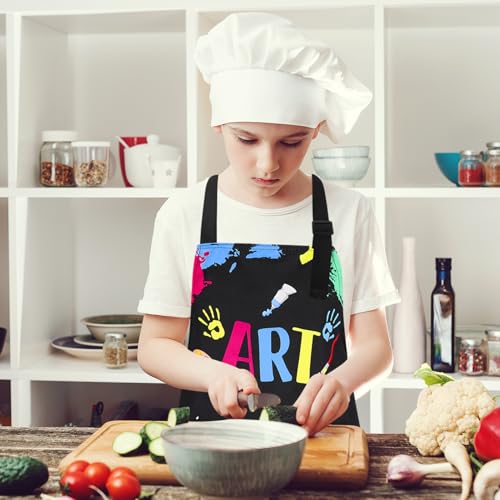 Artist Apron for Kids, Waterproof Painting Artist Apron with Pockets, Artist Costume for Kids, Artist Painter Lover Gifts for Boys and Girls Art Student, Artist, Painter