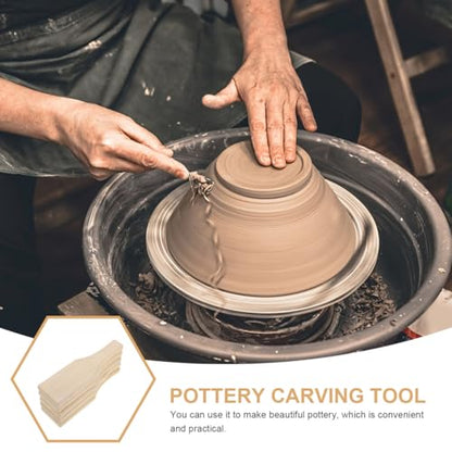 Healifty Wooden Clay Paddles for Pottery: 5Pcs Flat Wood Pottery Carving Paddle Tool for Ceramic Handbuilding, Sculpting Trimming and Modeling, Art Supplies Board