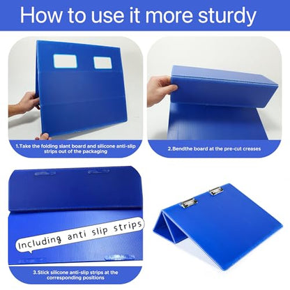 2pcs Slant Board for Writing 16 x 12 Inch Sloped Surface Clipboard 20°Tilted Writing Board to Improve Handwriting Legibility for Writing Reading Drawing