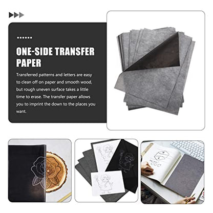 Beatifufu A4 Carbon Transfer Paper 100 Sheets One-Side Graphite Copy Paper for Tracing Drawing Art Pattern Transfer and Craft Projects